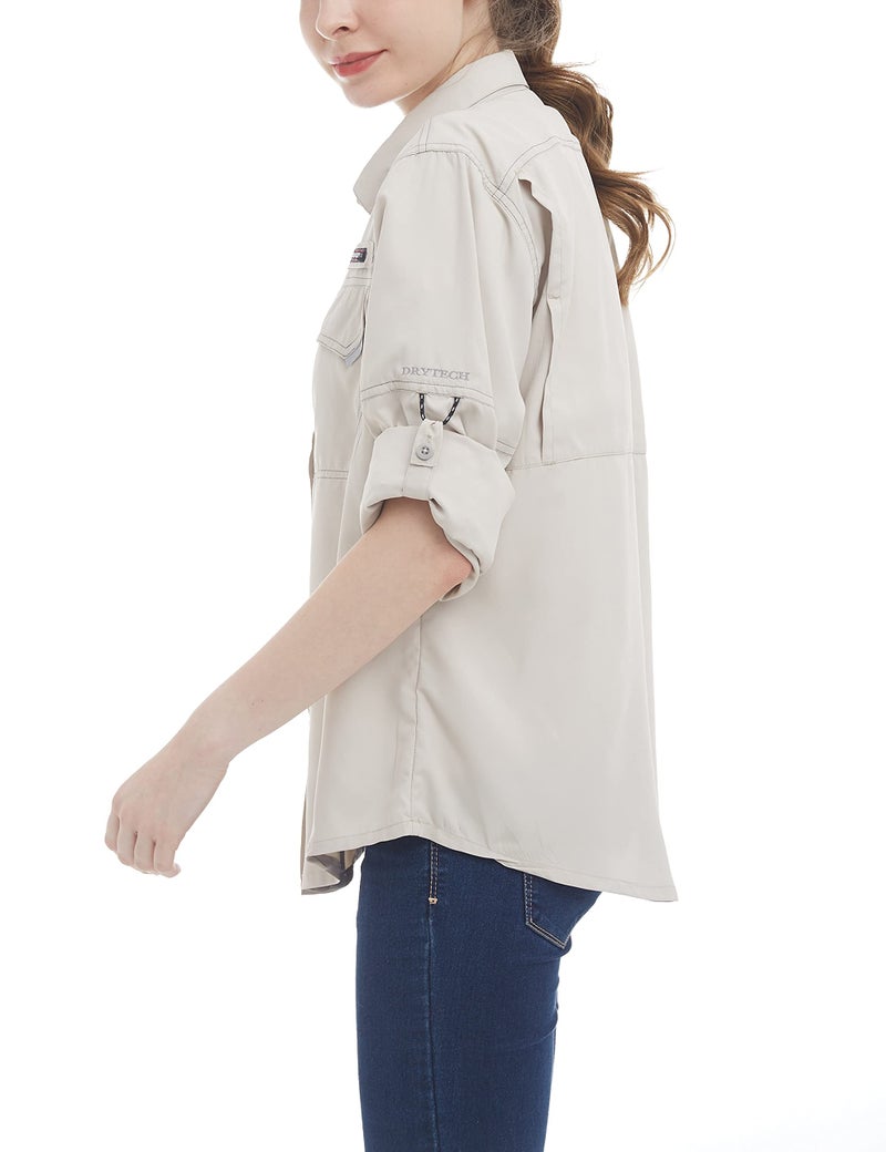 Little Donkey Andy Women's UPF 50+ UV Protection Shirt, Long Sleeve Fishing Shirt, Breathable and Fast Dry Khaki XS - Image 3